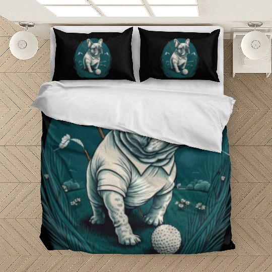 French Bulldog | Golf Sport Player Cute Frenchie Bedding Sets