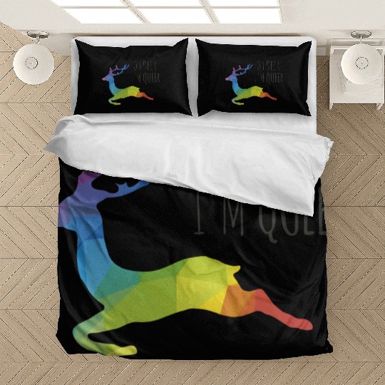 Oh Deer I m Queer LGBTQ Pride Deer Dark Bedding Sets