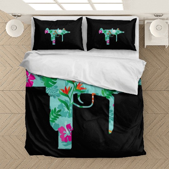 Tropical Gun Lover Firearm Beach Hawaiian Bedding Sets