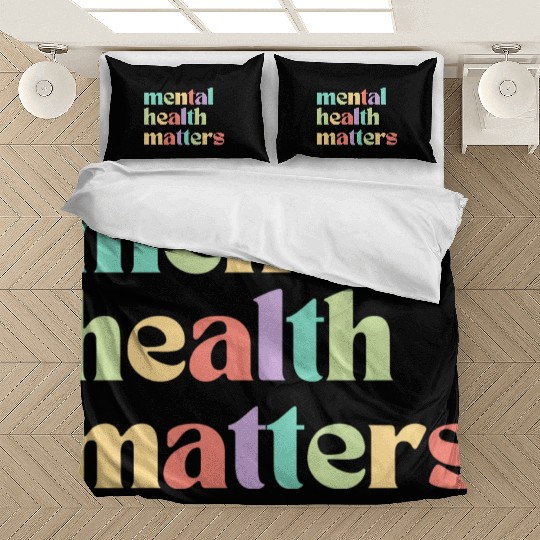 Mental Health Matters | Retro Quote Mixed Peach Bedding Sets