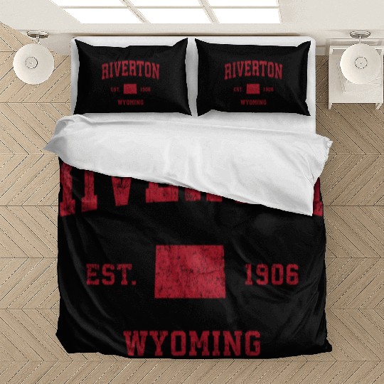 Riverton Wyoming Wy Sports Red Print Bedding Sets