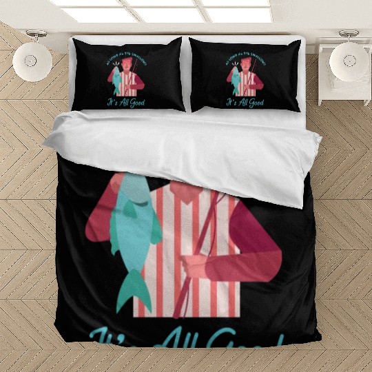 Novelty Fisherman Lake Fishermen Gift Long As She Bedding Sets