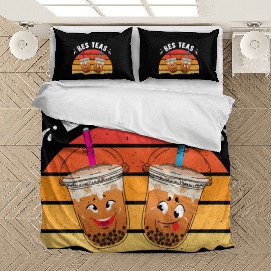 Bes Teas Funny Matching Friends Bubble Tea Lover Bedding Sets