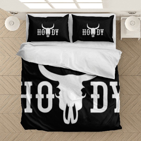 Howdy Cow Skull Western Cowboy Cowgirl Rodeo Howdy Bedding Sets
