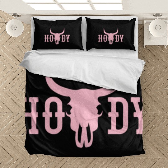 Howdy Cow Skull Western Cowboy Cowgirl Rodeo Howdy Bedding Sets