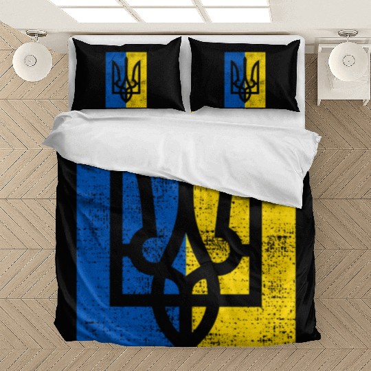 Ukraine Ukraina Ukrainian Flag On Back Bedding Sets