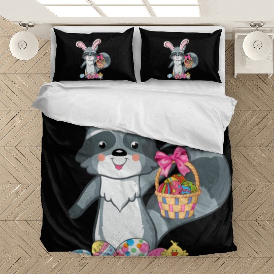 Raccoon Bunny Ears Easter Eggs For Bedding Sets
