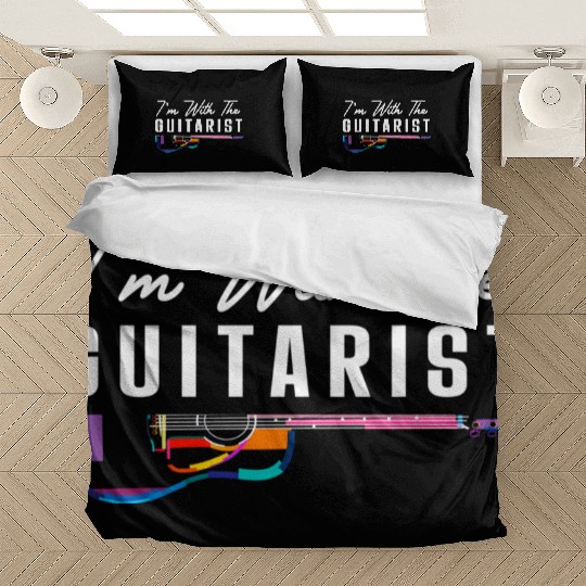 I'M With The Guitarist Girlfriend Guitar Player Ba Bedding Sets