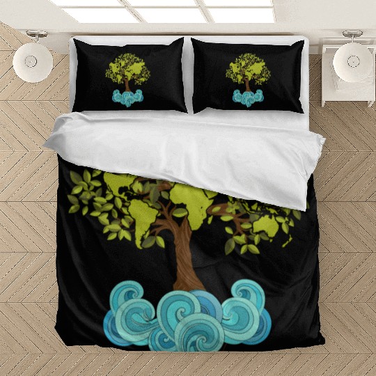 Trees Plants Waves Nature Earth Day Bedding Sets