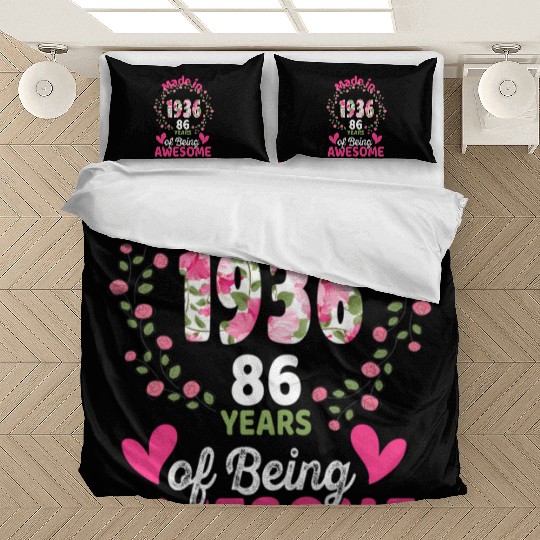 86 86Th Born In 1936 Floral Bedding Sets