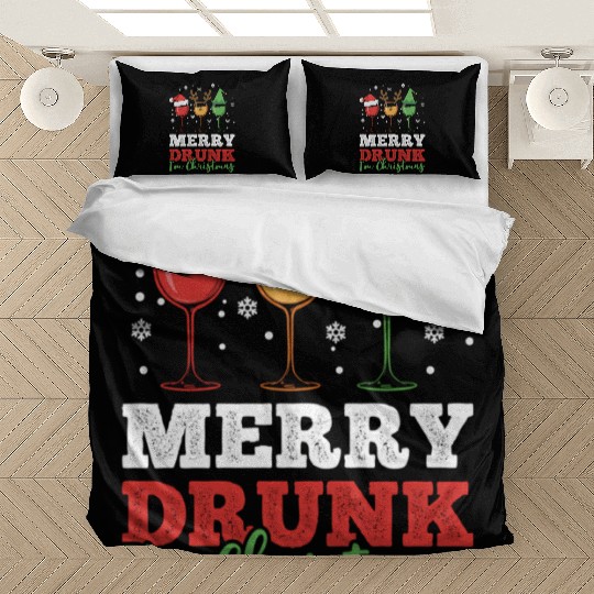Wine Drinking Pajama Merry Drunk I'M Bedding Sets