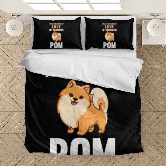 I Love My Husband Pomeranian Bedding Sets