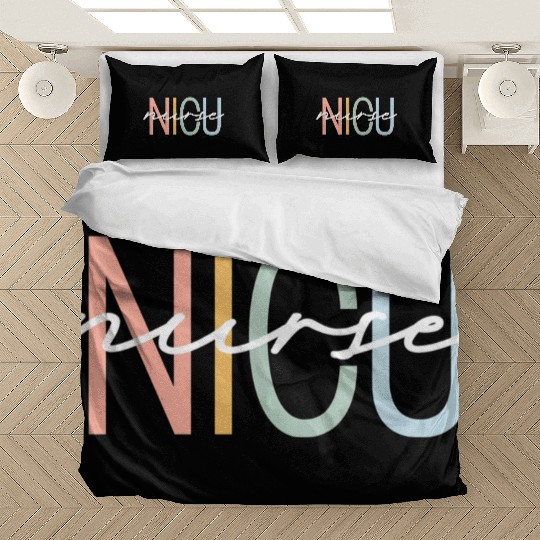 Nicu Nurse Icu Neonatal Boho Rainbow Team Tiny Hum Bedding Sets