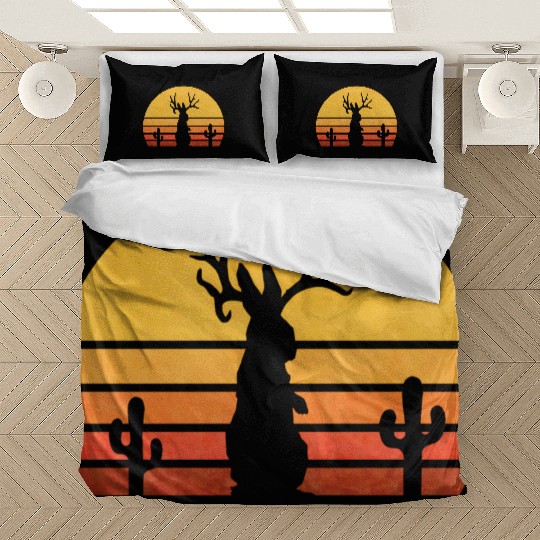 Eighties Jackalope Cryptid Rabbit Bedding Sets