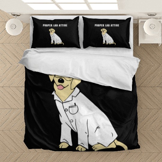 Proper Lab Attire Laboratory Dog Pun Science Bedding Sets