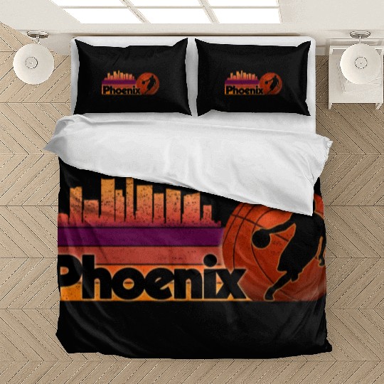 Phoenix Az Cityscape Basketball Fans Bedding Sets