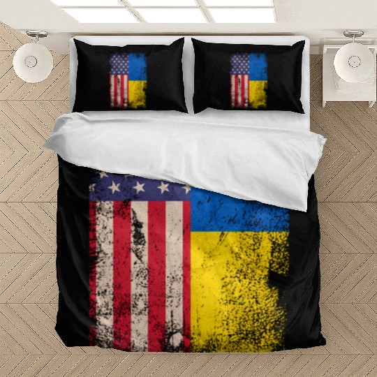 Ukrainian American Flag Ukraine Usa Roots Bedding Sets