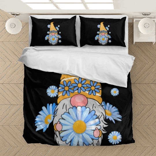 Z4R8 Daisy Gnomes Floral Gnomes Spring Bedding Sets