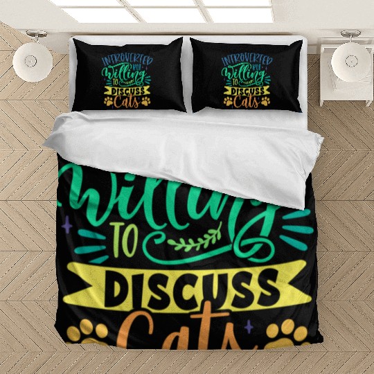 Introverted But Willing To Discuss Cats Cat Mom Ow Bedding Sets