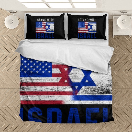 Us Flag I Stand With Israel Bedding Sets