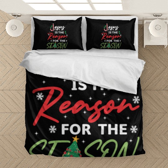 Jesus Is The Reason For The Season Candy Cane Bedding Sets