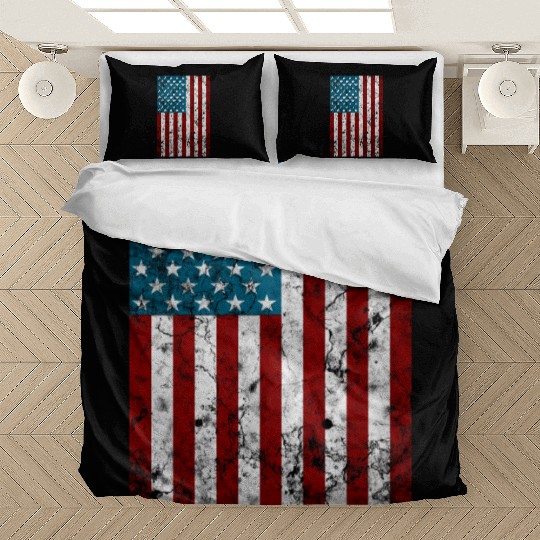 July 4Th Distressed Patriotic American Flag Bedding Sets