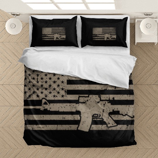 Distressed American Flag Ar15 For Gun Ar15 Bedding Sets