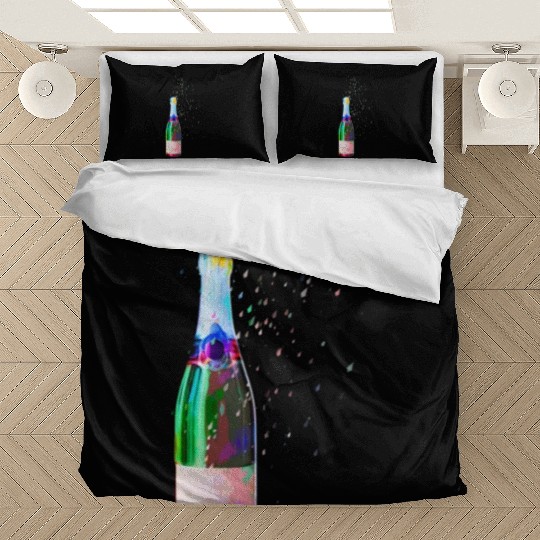 Champagne Bottle Sparks Bedding Sets