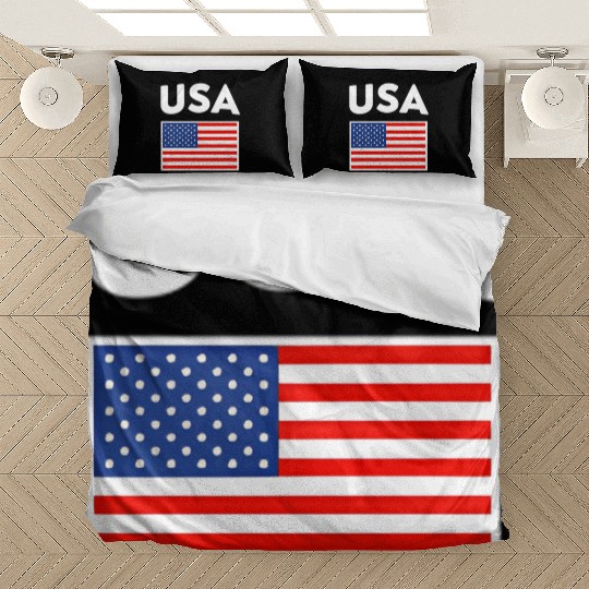 Usa Flag United States Blue Red And White Bedding Sets