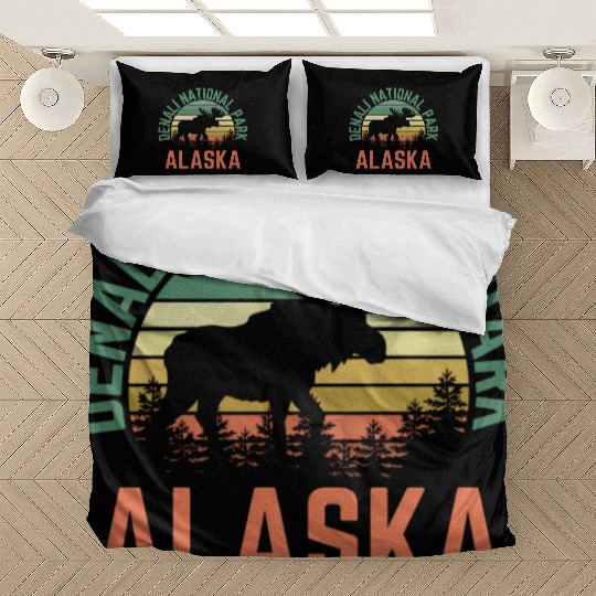 Denali National Park Alaska Moose Hiking Nature Bedding Sets