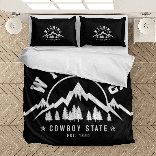Wyoming The Cowboy State Est 1890 Mountains Bedding Sets