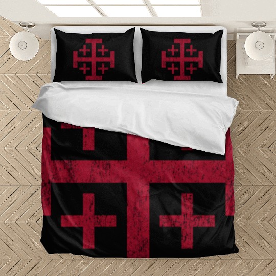 Distressed Jerusalem Cross Knights Templar Bedding Sets