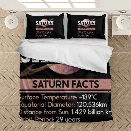 Saturn Planet Facts Space Lover Solar System Bedding Sets