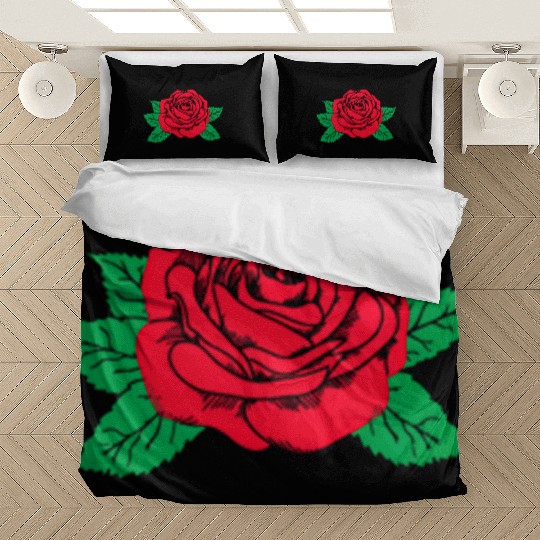Red Rose Flower Aesthetic Soft Grunge Punk E Bedding Sets