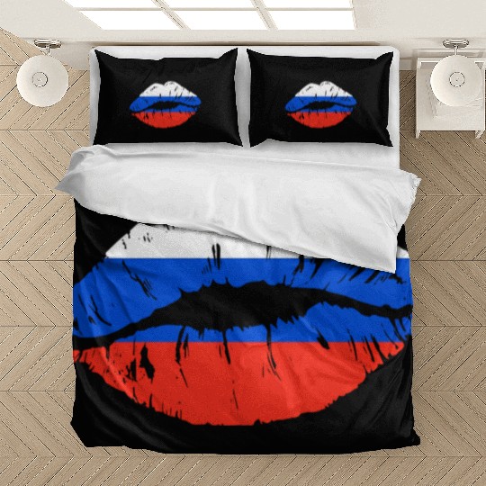 Russian Flag Lips For Russians Russia Bedding Sets