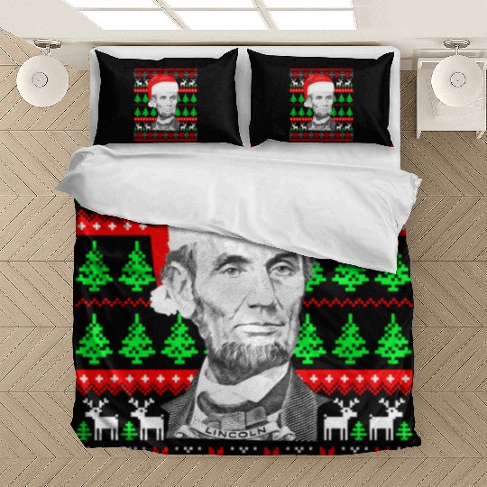 Abraham Lincoln Santa Ugly Bedding Sets