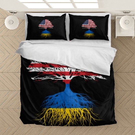 Ukrainian Roots Ukraine Us Flag Bedding Sets