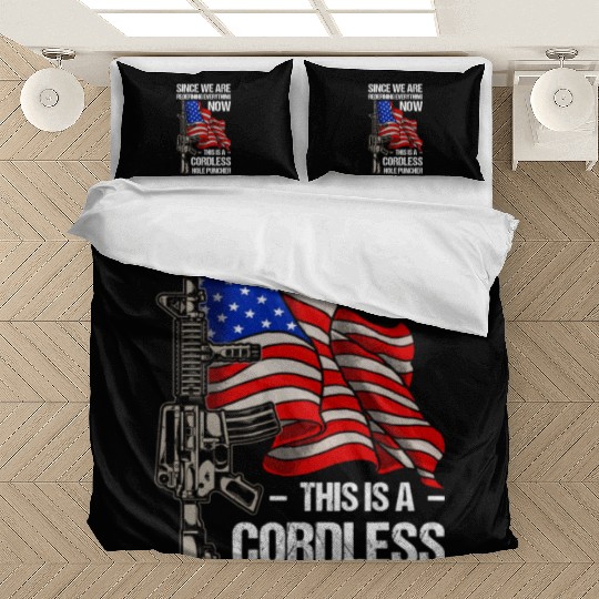 Gun Cordless Hole Puncher American Flag Bedding Sets