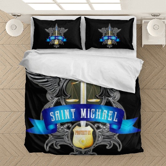 Saint Michael Patron Saint of Police Officers Bedding Sets