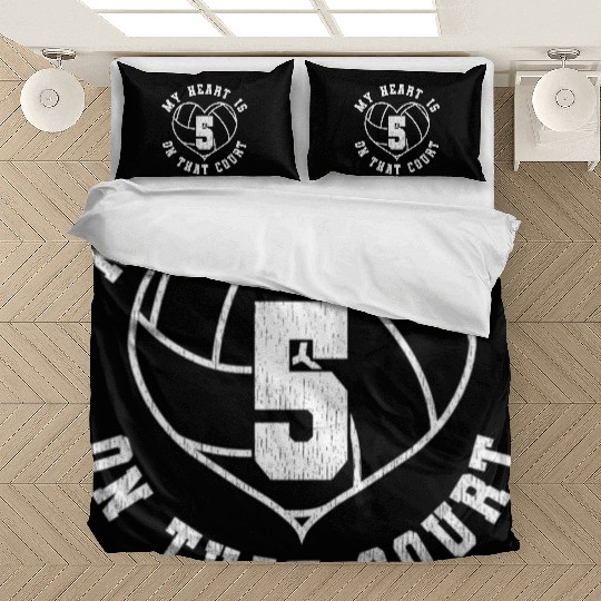 Volleyball Mom Dad Saying Player Jersey Number 5 Bedding Sets