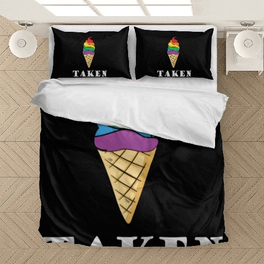 Taken Ice Cream Rainbow LGBT Valentines Bedding Sets