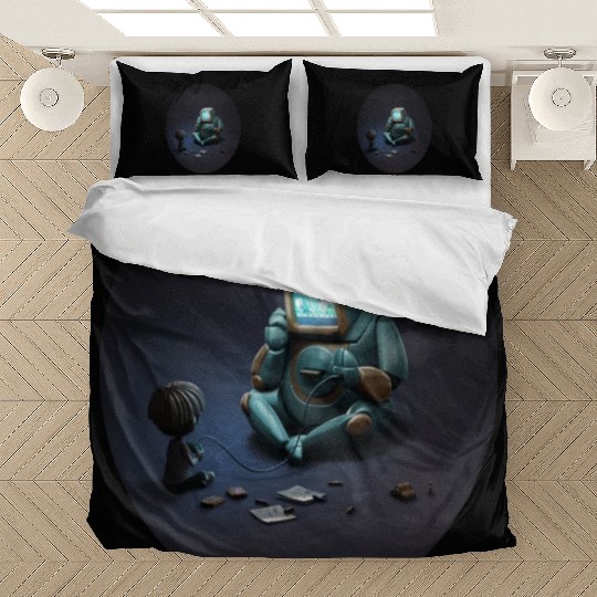gamer robot nanny Funny Gift Bedding Sets