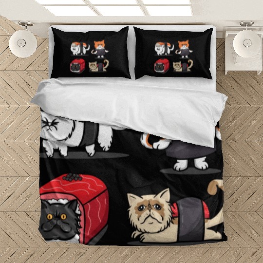 Sushi Persian Cat For Funny Cat Lover Sushi Lover Bedding Sets