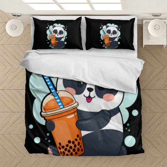 Kawaii Panda Anime Boba Drink Bubble Tea Tapioca Bedding Sets
