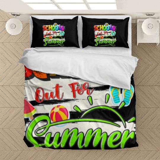 Schools Out For Summer Lover Funny Teacher Student Bedding Sets