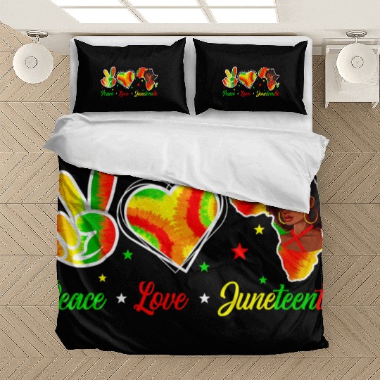 Peace Love Junenth 1865 Emancipation Day Black His Bedding Sets