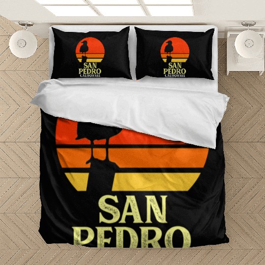 San Pedro California Beach Seagull Bedding Sets
