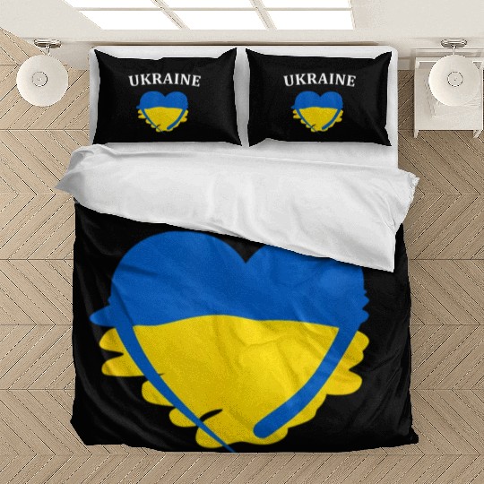 Ukrainian Flag Heart Ukraine Bedding Sets