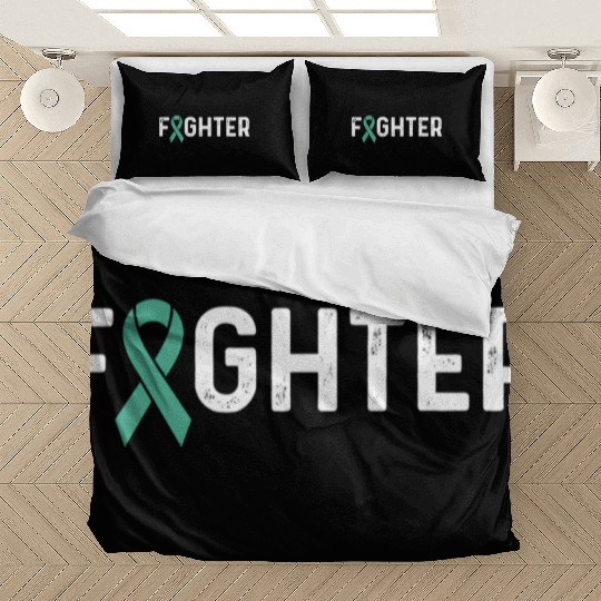 Ovarian Cancer Awareness Products Teal Ribbon Bedding Sets