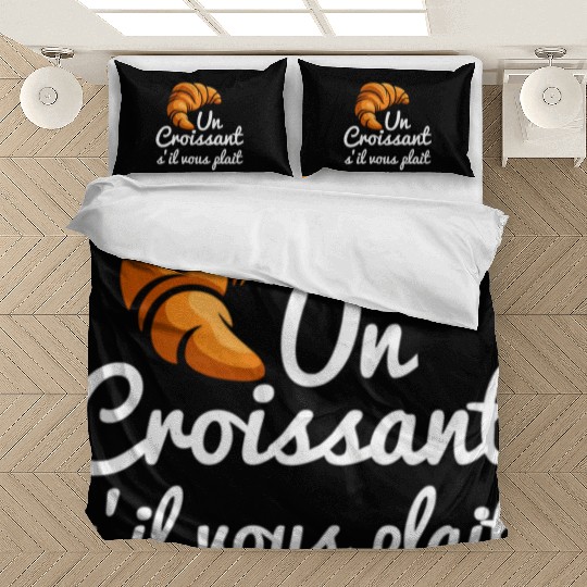 French Croissant Bread Un Croissant S'Il Vous Bedding Sets